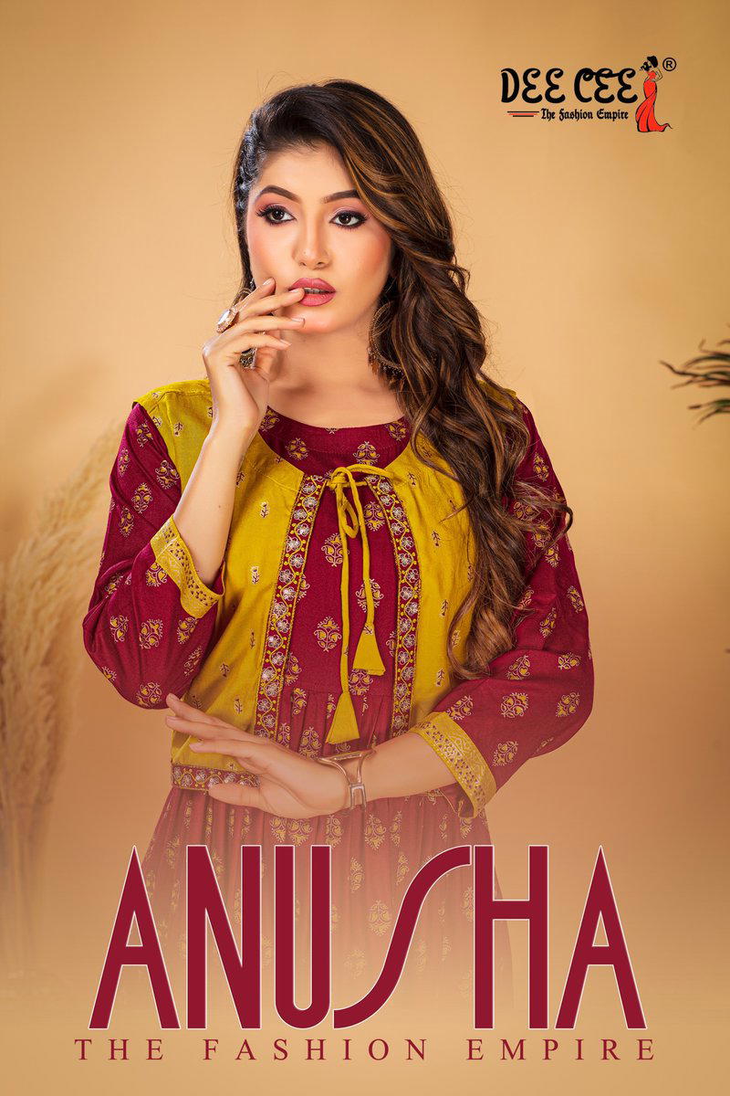 ANUSHA BY DEECEE DESIGNER LONG SCREEN PRINT KURT WHOLESALER IN SURAT 1