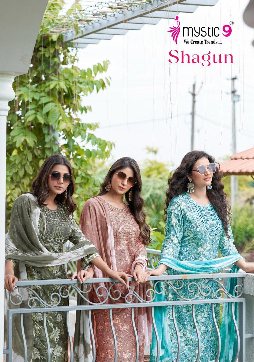 SHAGUN VOL 12 BY MYSTIC 9 DESIGNER EMBROIDERY SALWAR SUIT WHOLESALER IN INDIA 1