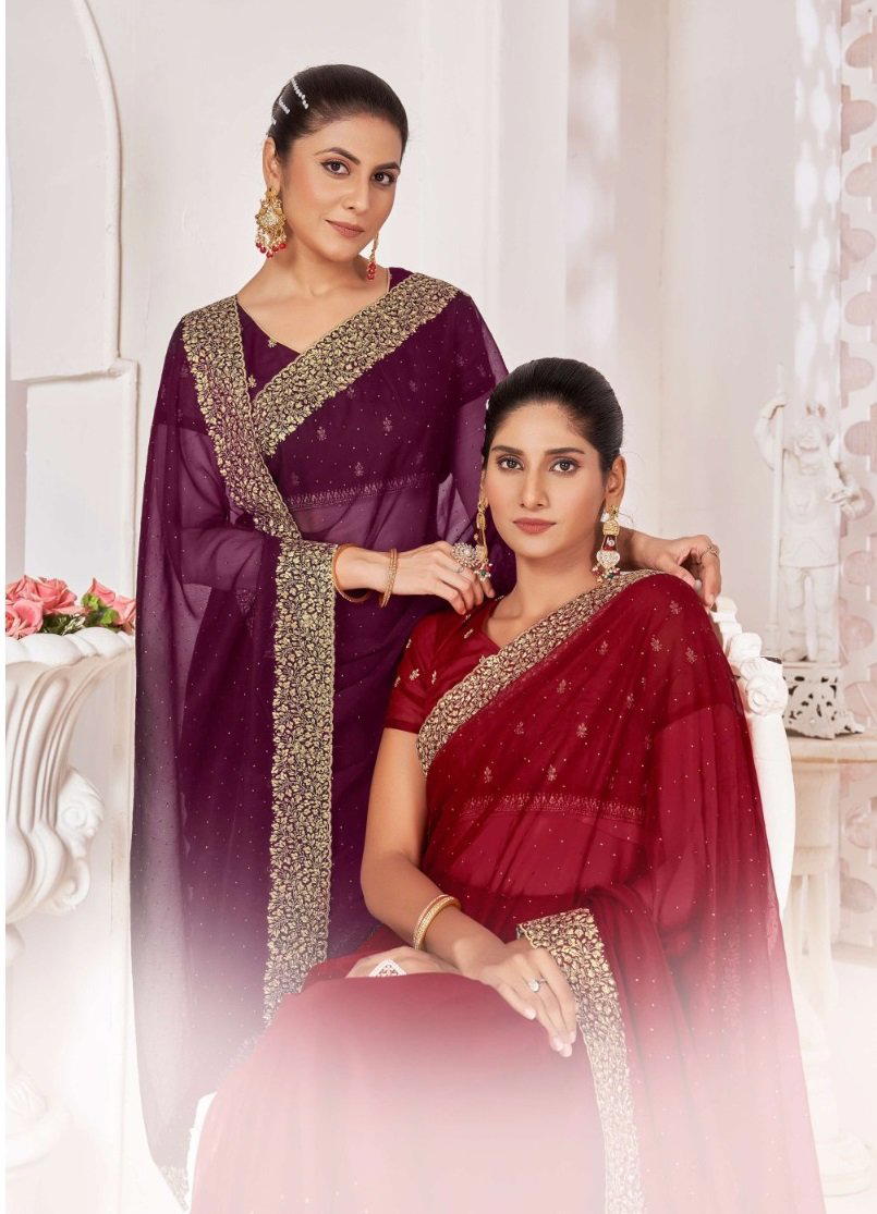 JAYSHREE 2222 COLOUR‚ÄôS 2222A TO 2222D DESIGNER CHIFFON SAREE WHOLESALER IN INDIA 1