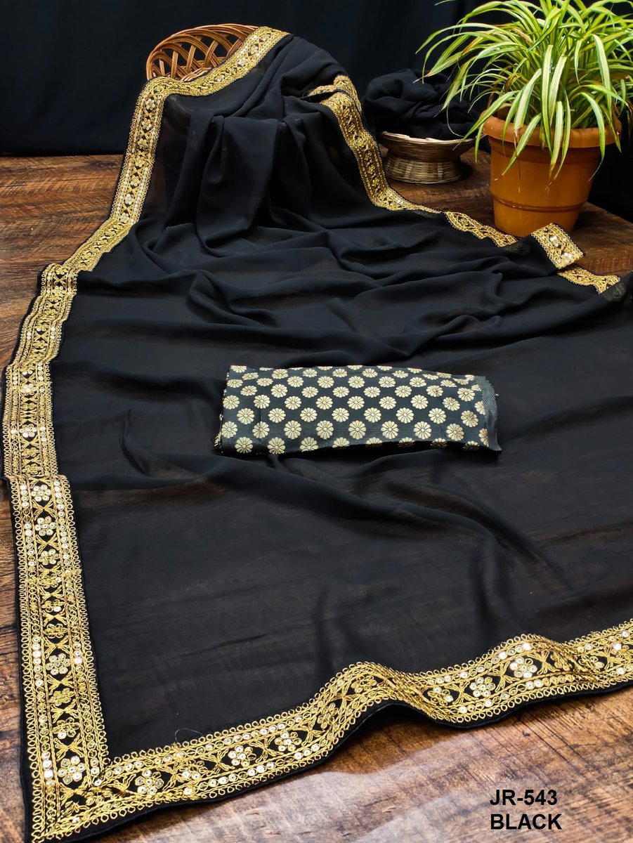 D.NO. JR543 BLACK BY SAGAR IMPEX GEORGETTE SAREE WHOLESALER IN INDIA 1