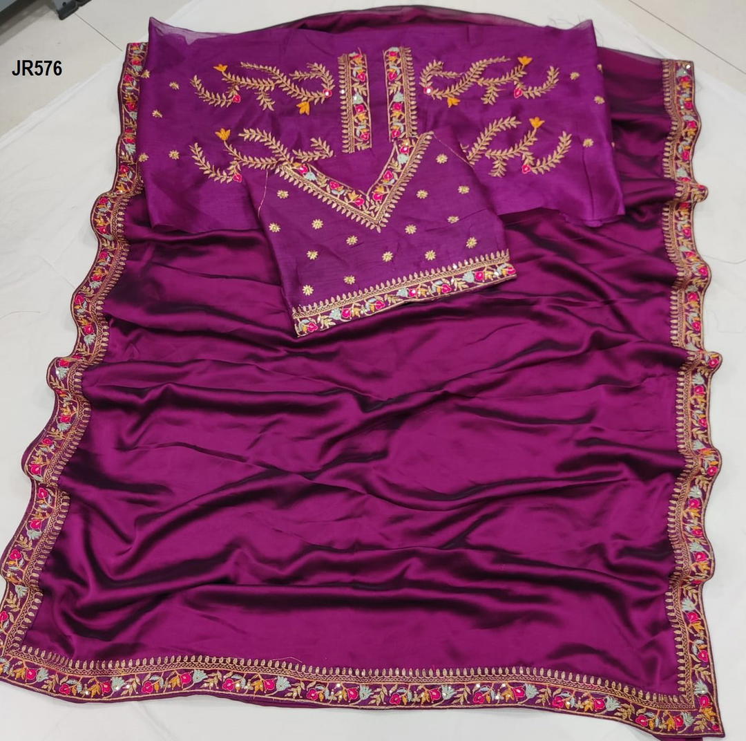 D.NO. JR576 SAGAR IMPEX EMBROIDERY SAREE MANUFACTURER IN INDIA 1