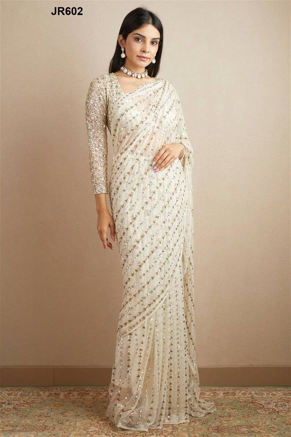 D.NO. JR602 BY JR EMBROIDERY SAREE WHOLESALER IN INDIA