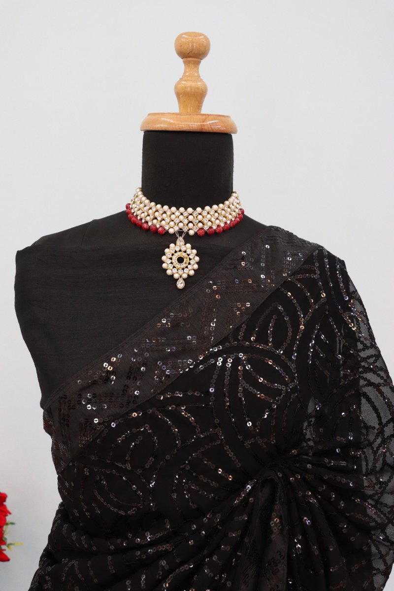 JR JR605 DESIGNER GEORGETTE SAREE WHOLESALER IN INDIA 1
