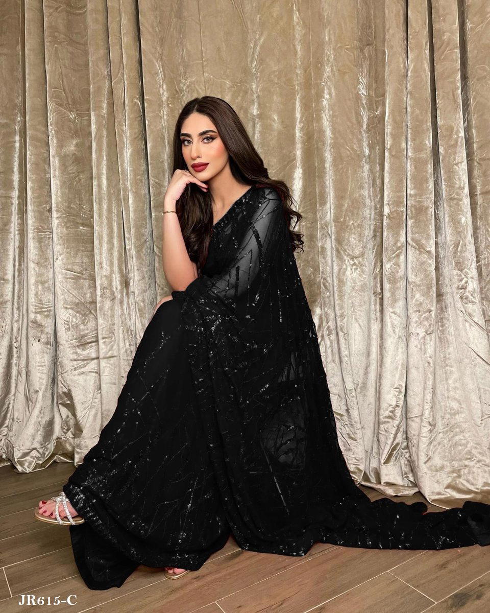 D.NO. JR615 COLOUR’S BY JR GEORGETTE SAREE MANUFACTURER IN INDIA 1