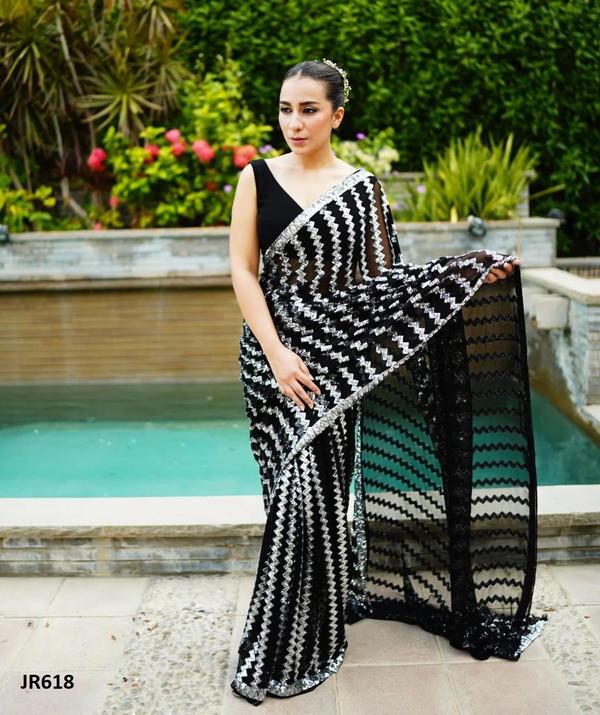 JR JR618 DESIGNER GEORGETTE SAREE WHOLESALER IN INDIA