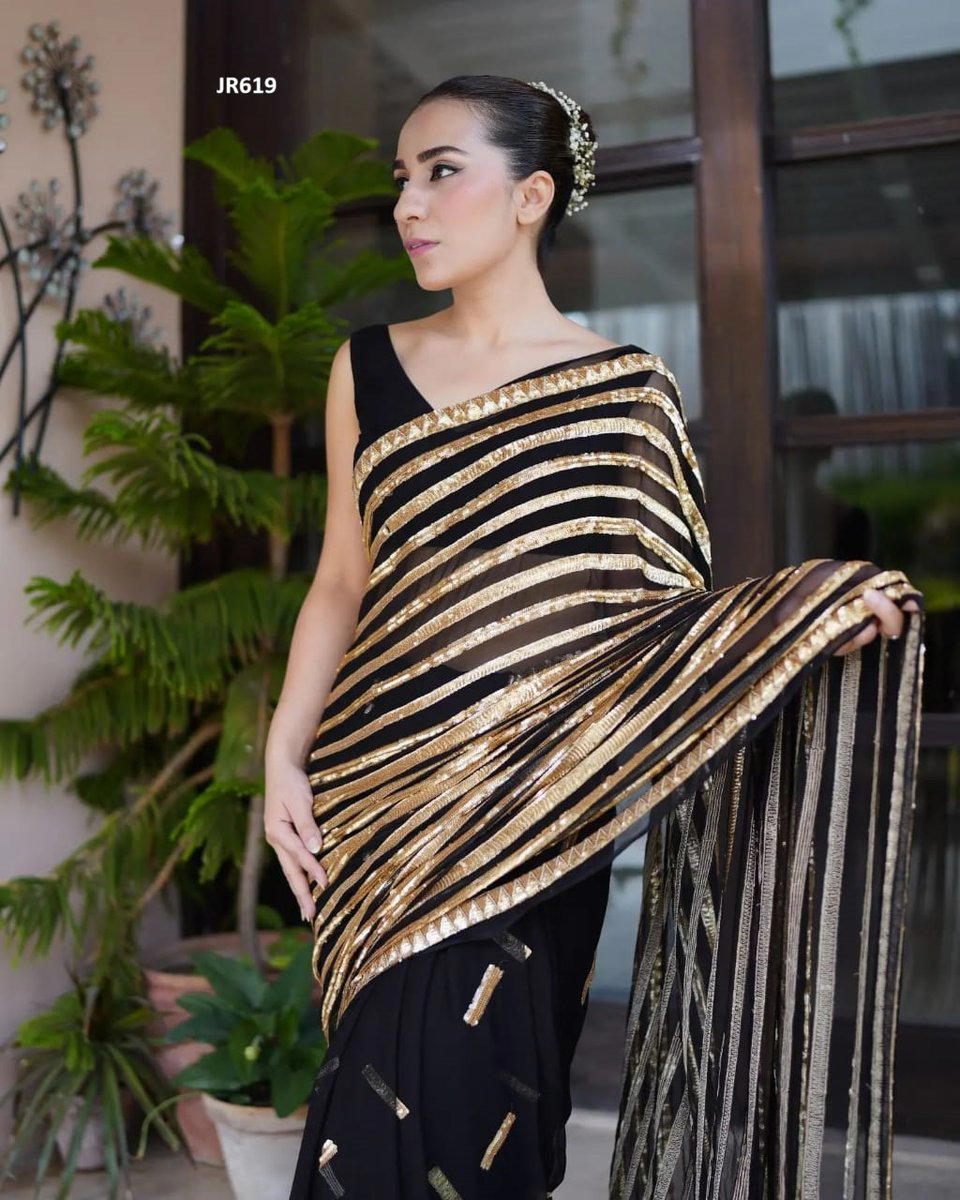 JR JR619 DESIGNER GEORGETTE SAREE WHOLESALER IN INDIA 1