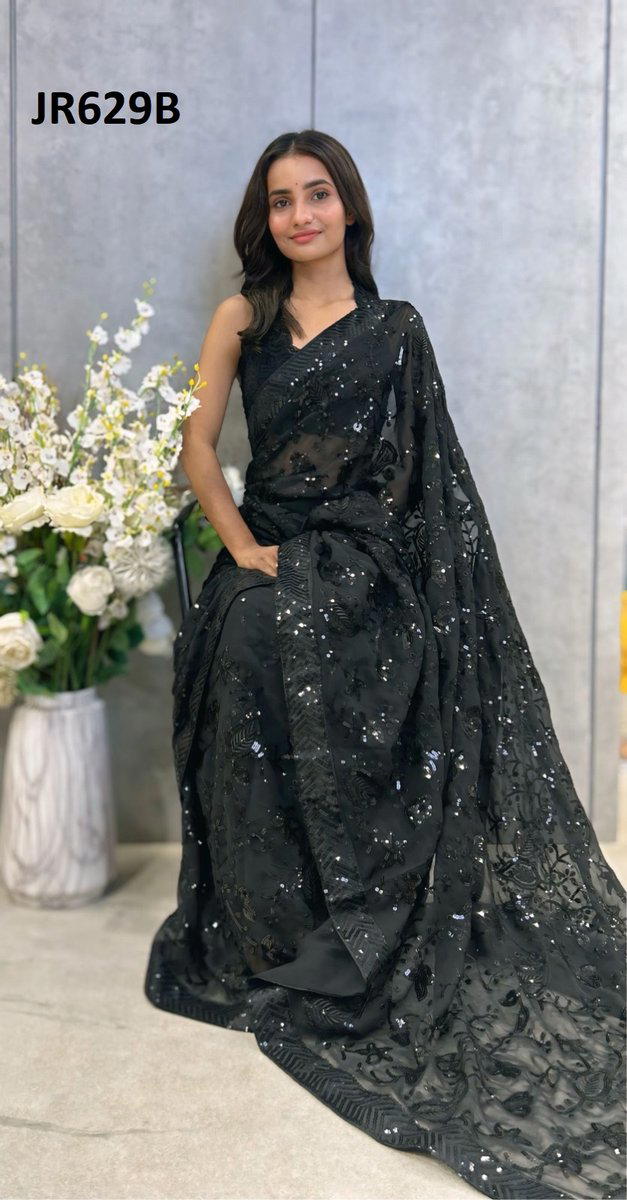 JR629 BY JR DESIGNER GEORGETTE SAREES WHOLESALER IN INDIA 1