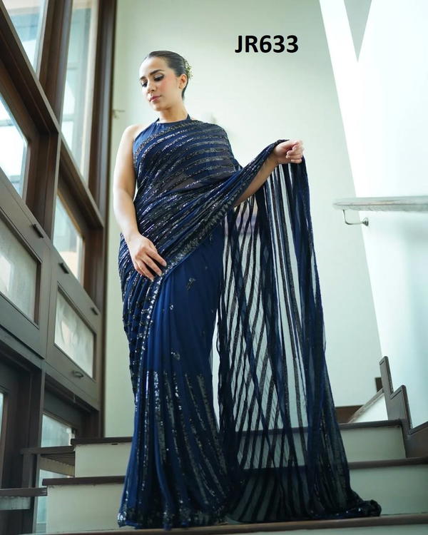 JR633 BY JR DESIGNER GEORGETTE SAREES WHOLESALER IN INDIA