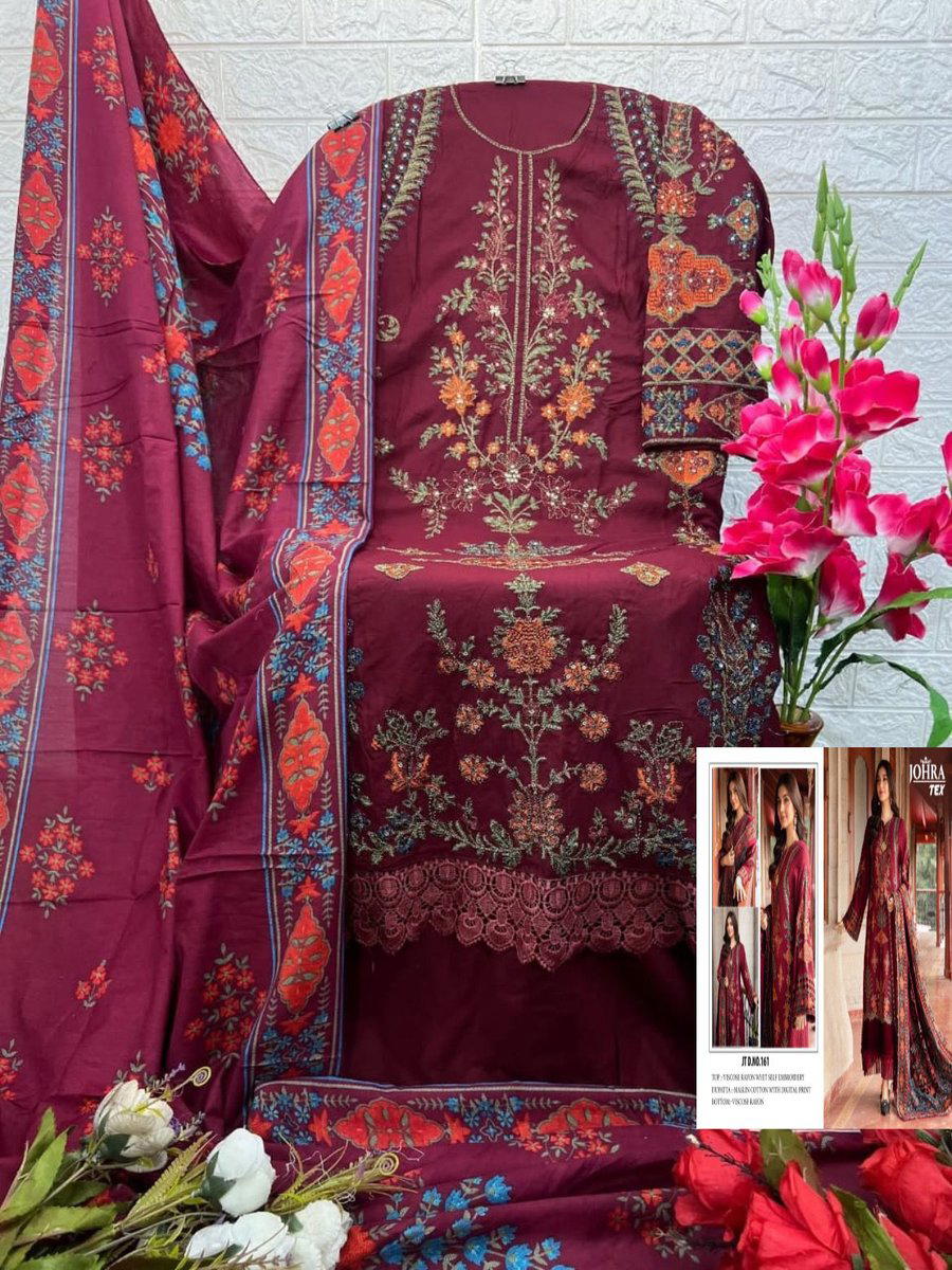 JT-161 BY JOHRA TEX DESIGNER REYON SALWAR SUIT WHOLESALER IN INDIA 1