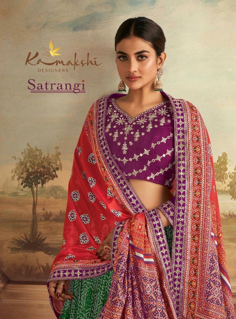 SATRANGI BY KAMAKSHI EMBROIDERY LEHENGA CHOLI MANUFACTURER IN INDIA 1