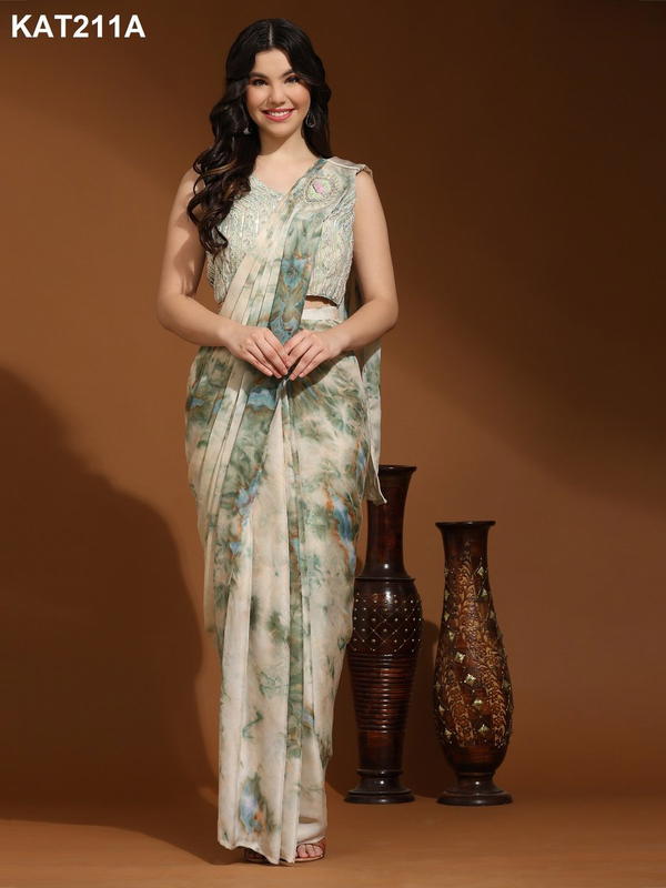 D.NO. KAT211A TO KAT211C BY AMOHA READY TO WEAR SAREE MANUFACTURER IN INDIA