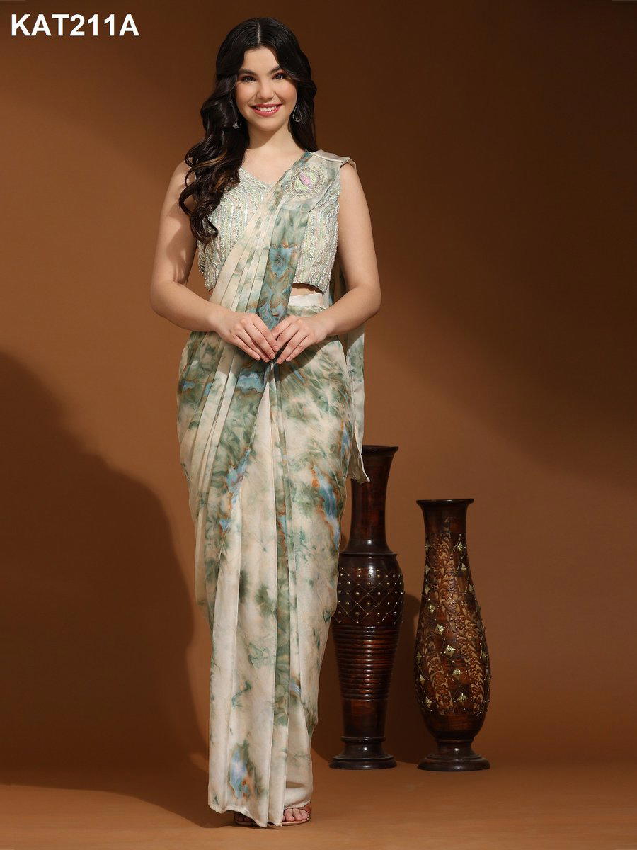 D.NO. KAT211A TO KAT211C BY AMOHA READY TO WEAR SAREE MANUFACTURER IN INDIA 1