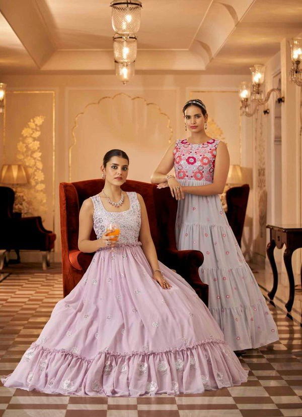 FLORY VOL-23 BY KHUSHBOO GEORGETTE ANARKALI GOWN WHOLESALER IN INDIA