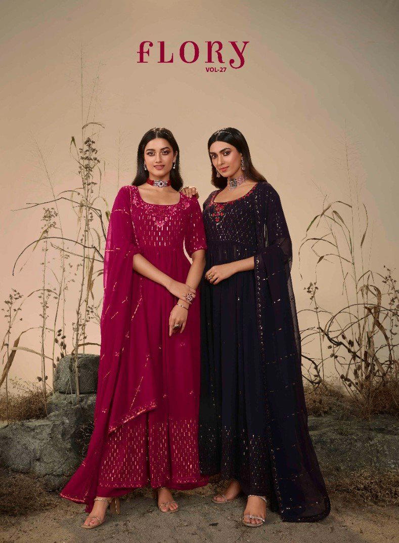 FLORY VOL-27 BY KHUSHBOO GEORGETTE SALWAR KAMEEZ WHOLESALER IN INDIA 1