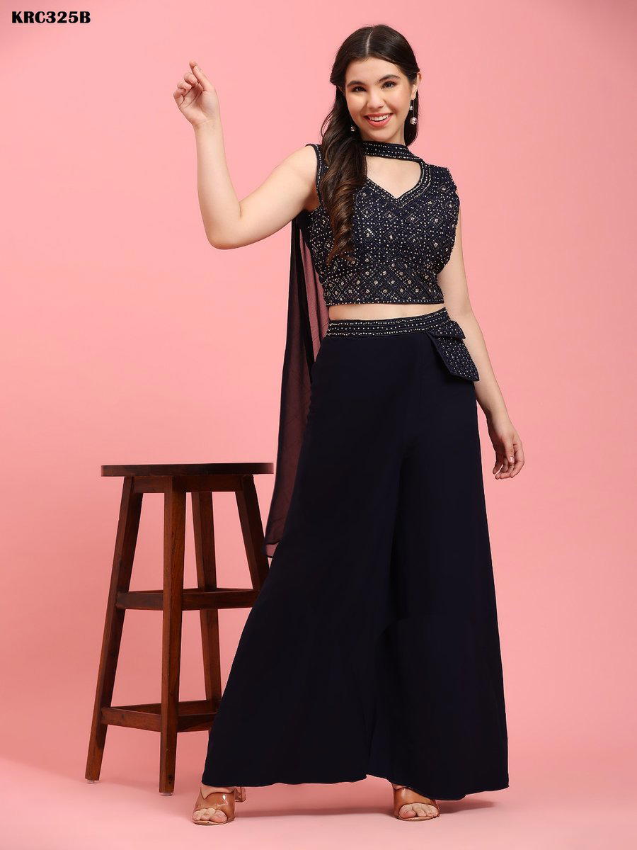 D.NO. KRC325A TO KRC325D BY AMOHA PURE GEORGETTE LEHENGA CHOLI WHOLESALER IN INDIA 1