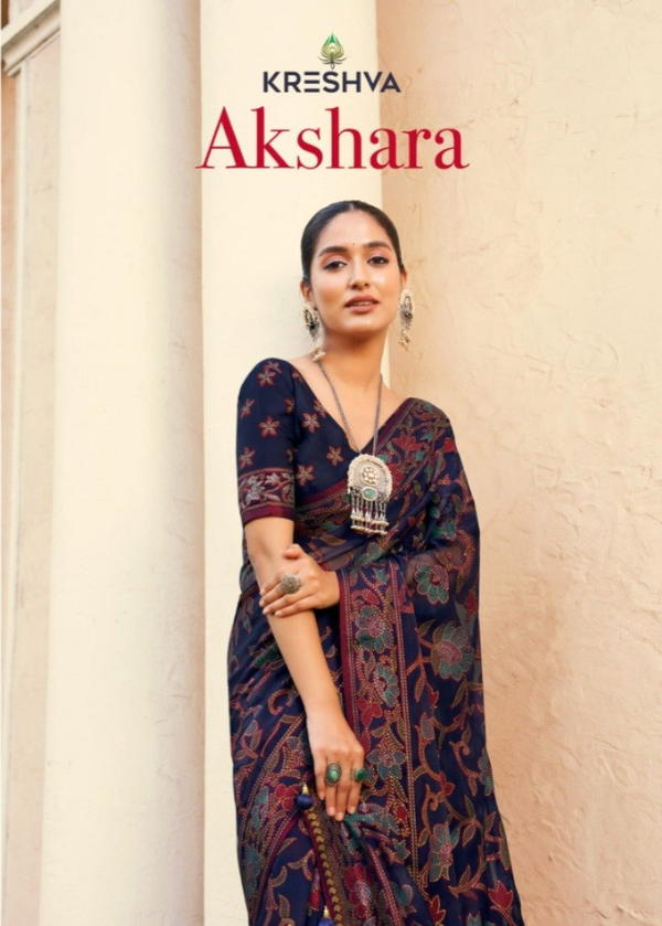 KRESHVA AKSHARA 1017 TO 1020 DESIGNER GEORGETTE SAREE WHOLESALER IN INDIA