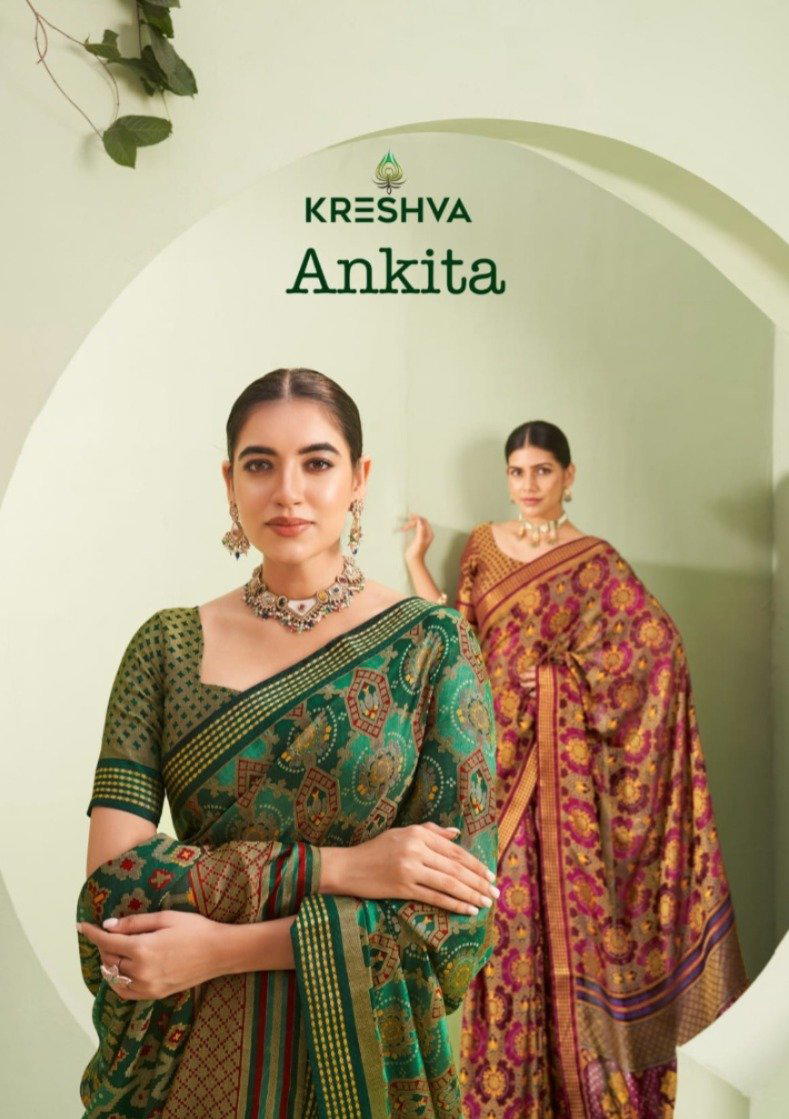 KRESHVA ANKITA 1043 TO 1047 DESIGNER GEORGETTE SAREE WHOLESALER IN INDIA 1