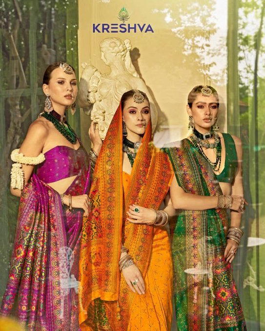KRESHVA KASHMIR VOL-01 405 TO 412 DESIGNER BANARASI SILK SAREE WHOLESALER IN INDIA 1
