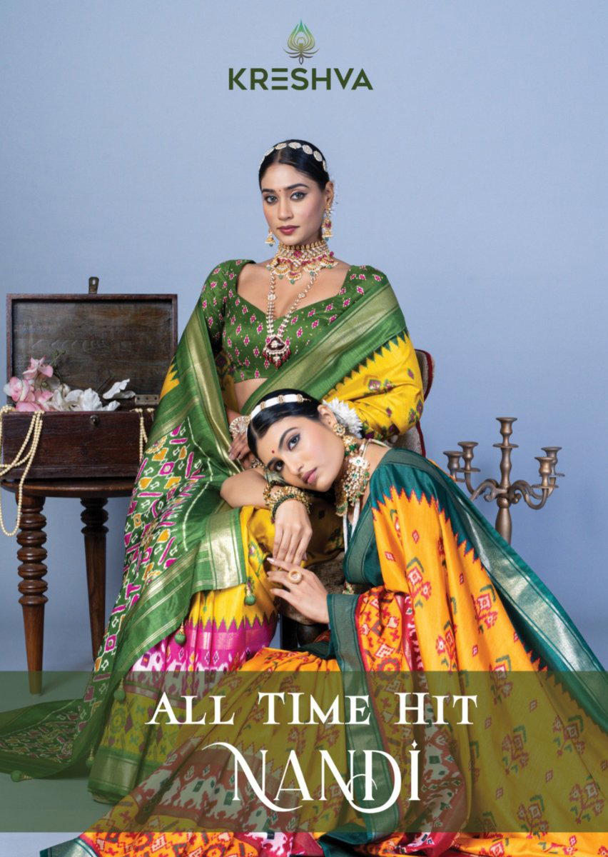 KRESHVA NANDI ALL TIME HIT 114 DESIGNER SILK SAREE WHOLESALER IN INDIA 1