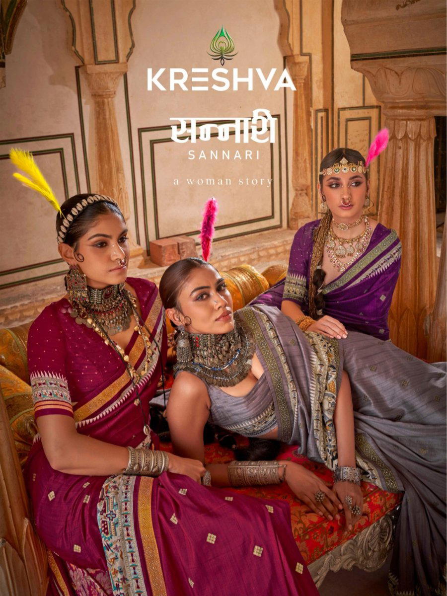 KRESHVA SANNARI 079 TO 088 DESIGNER SILK SAREE WHOLESALER IN INDIA 1
