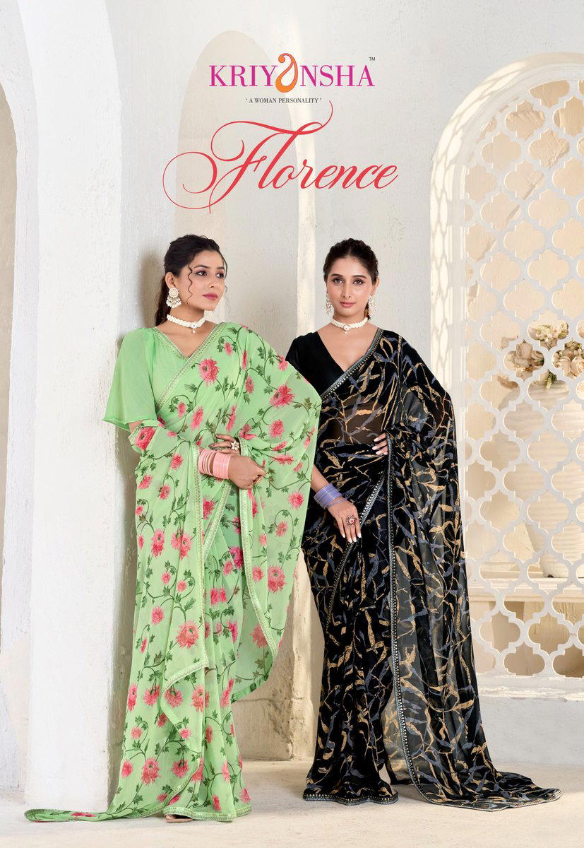 KRIYANSHA FLORENCE 101 TO 108 DESIGNER GEORGETTE SAREE WHOLESALER IN INDIA 1