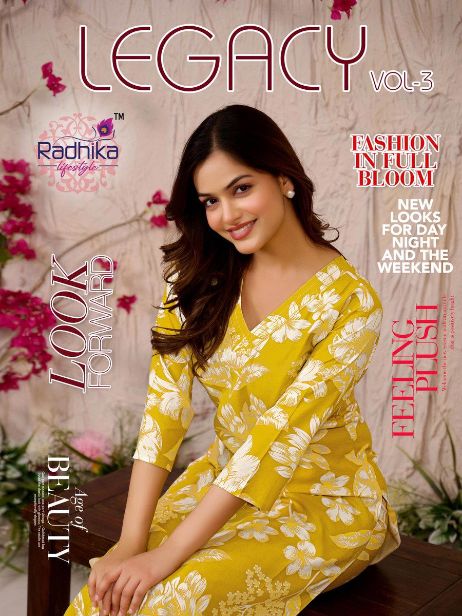 LEGACY VOL 3 BY RADHIKA LIFESTYLE DESIGNER REYON PRINT KURTI WHOLESALER IN INDIA 1