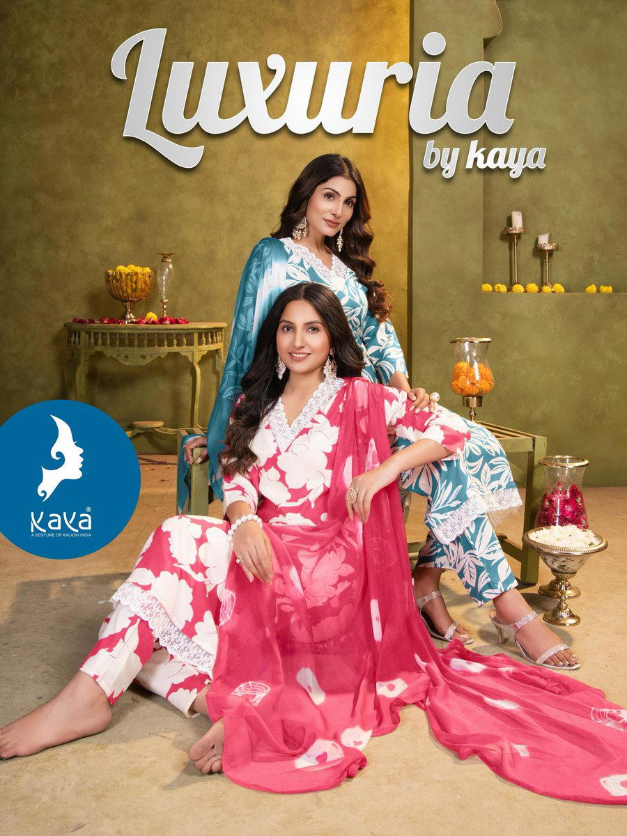 LUXURIA BY KAVYA KURTI DESIGNER RAYON PRINT SALWAR SUIT WHOILESALER IN INDIA 1