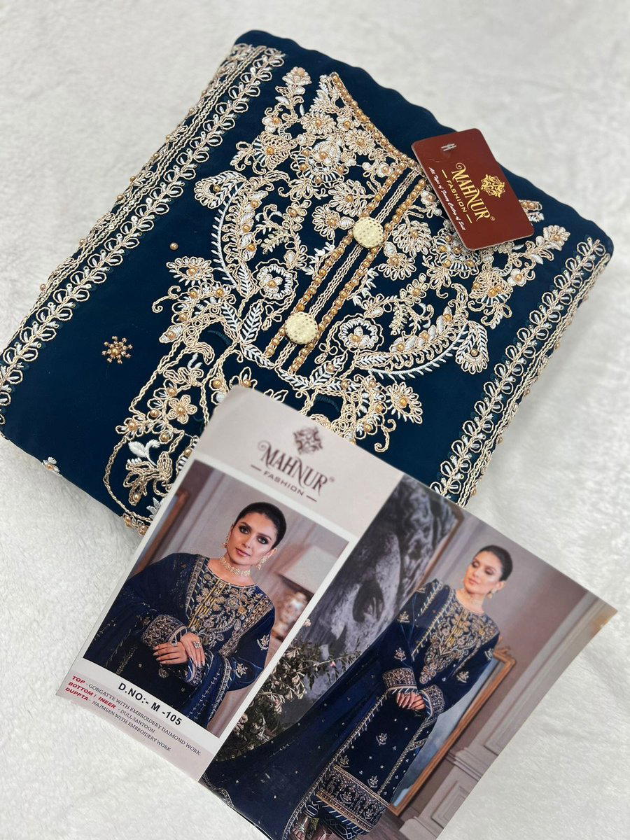 D.NO. M 105 BY MAHNUR GEORGETTE PAKISTANI SALWAR KAMEEZ MANUFACTURER IN INDIA 1