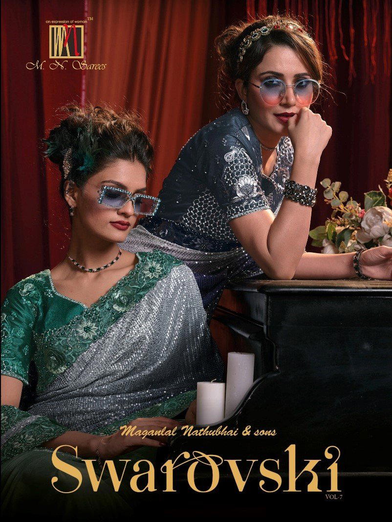 SWAROVSKI VOL 7 BY MN DIGITAL NET SAREE WHOLESALER IN INDIA 1