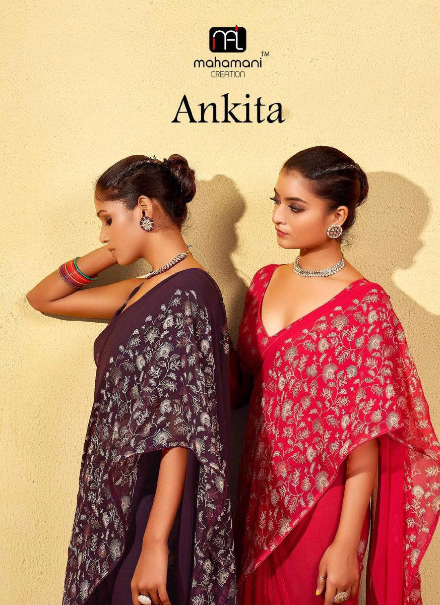ANKITA BY MAHAMANI CREATION GEORGETTE SAREE WHOLESALER IN INDIA 1