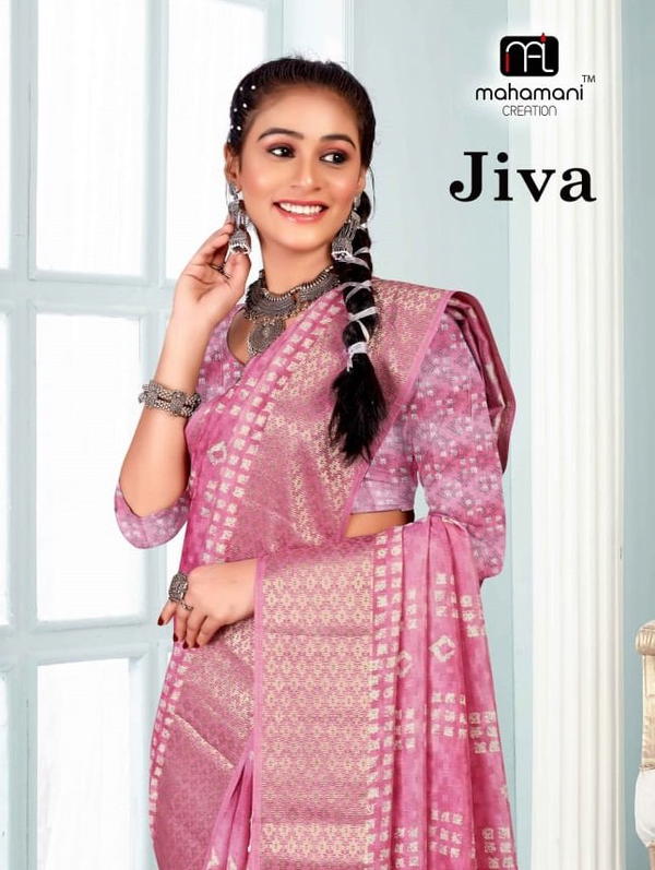 JIVA BY MAHAMANI CREATION ZECARD BORDER SAREE WHOLESALER IN INDIA