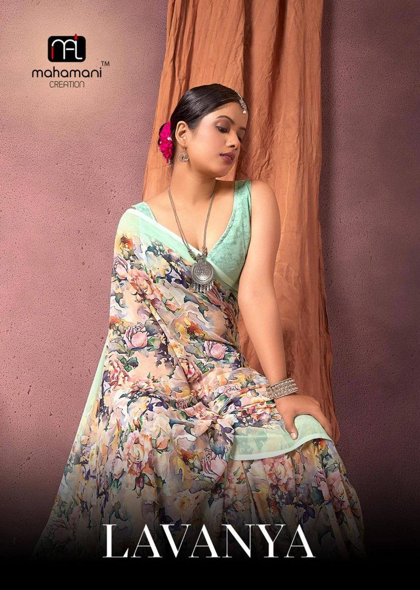 LAVANYA BY MAHAMANI CREATION PRINTED SAREE WHOLESALER IN SURAT 1