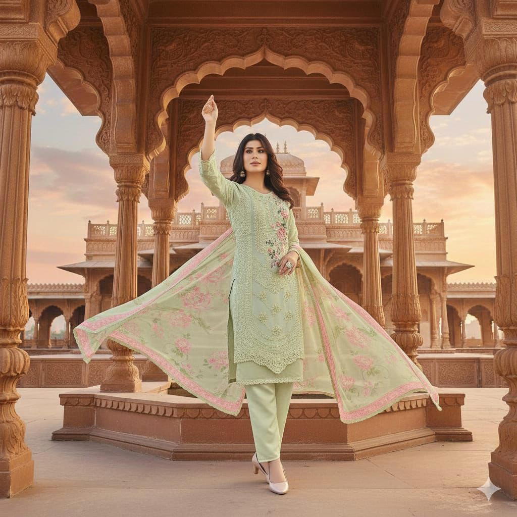 MAARiA 1202 BY OM SAI Heavy Faux Georgette WHOLESALER IN SURAT 1