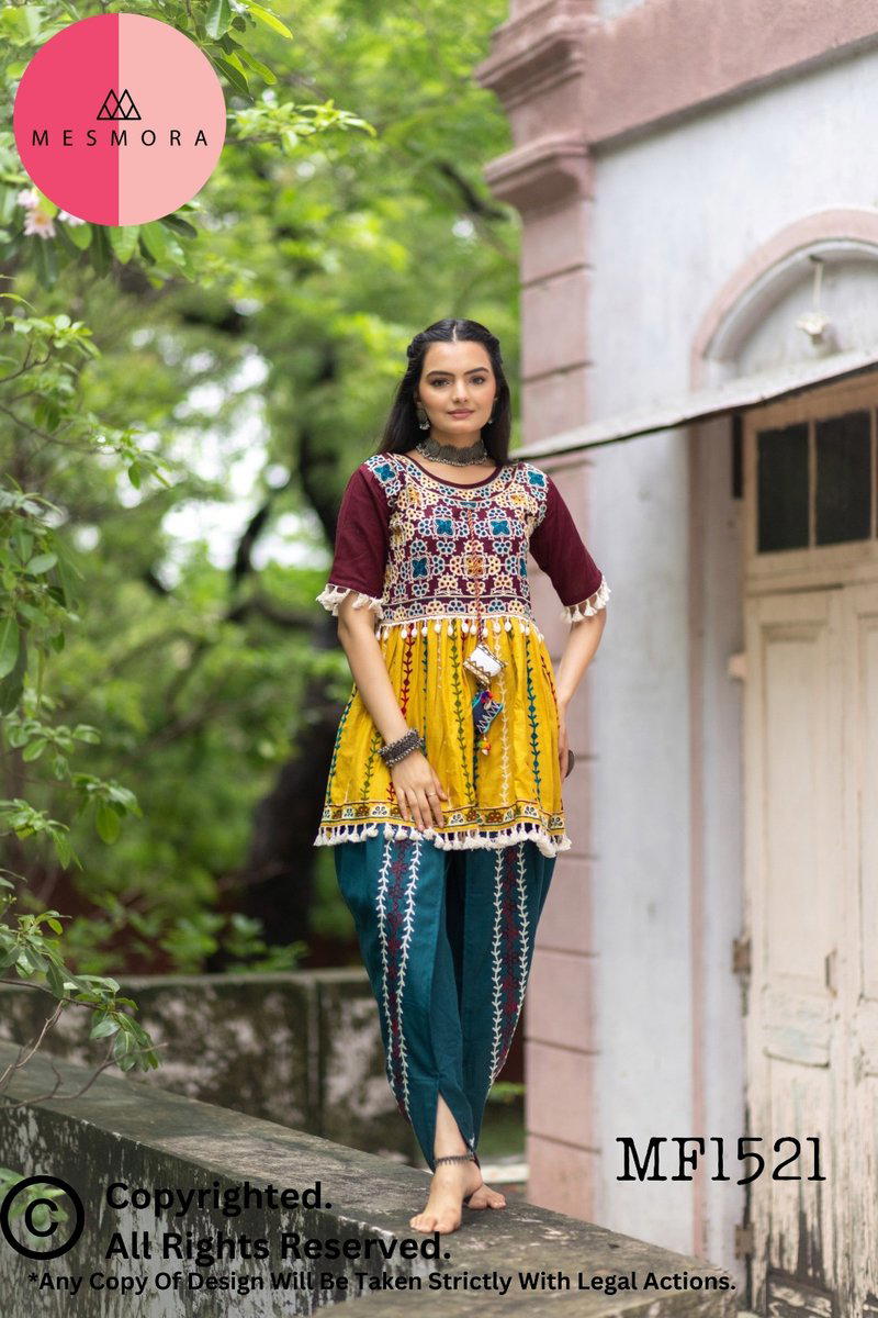 MESMORA KATPUTLI KEDIA VOL-02 MF1521 TO MF1527 TRADITIONAL DESIGNER KURTI WHOLESALER IN INDIA 1