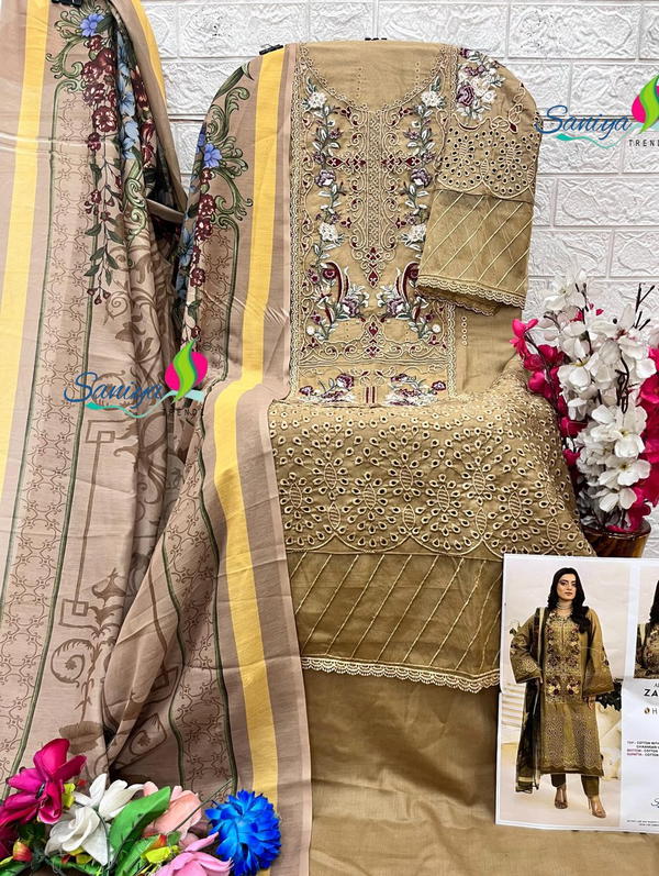 MINI ZARIA-25 BY SANIYA TRENDZ DESIGNER COTTON SALWAR SUIT WHOLESALER IN INDIA