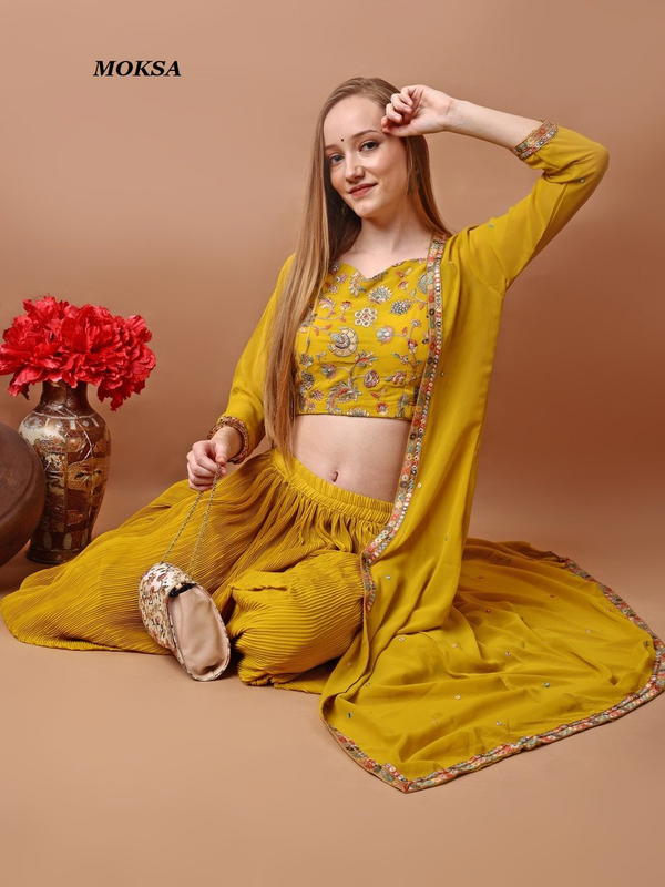 RASILI NX MOKSA DESIGNER GEORGETTE WITH EMBROIDERY WORK WESTERN WEAR WHOLESALER IN INDIA
