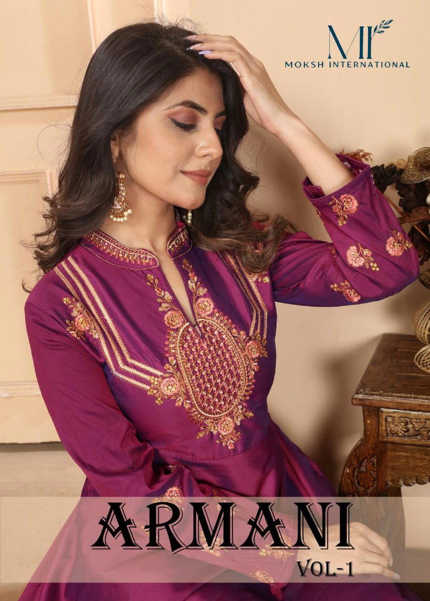 MOKSH ARMANI VOL-01 51061 TO 51064 DESIGNER SILK GOWN WHOLESALER IN INDIA 1