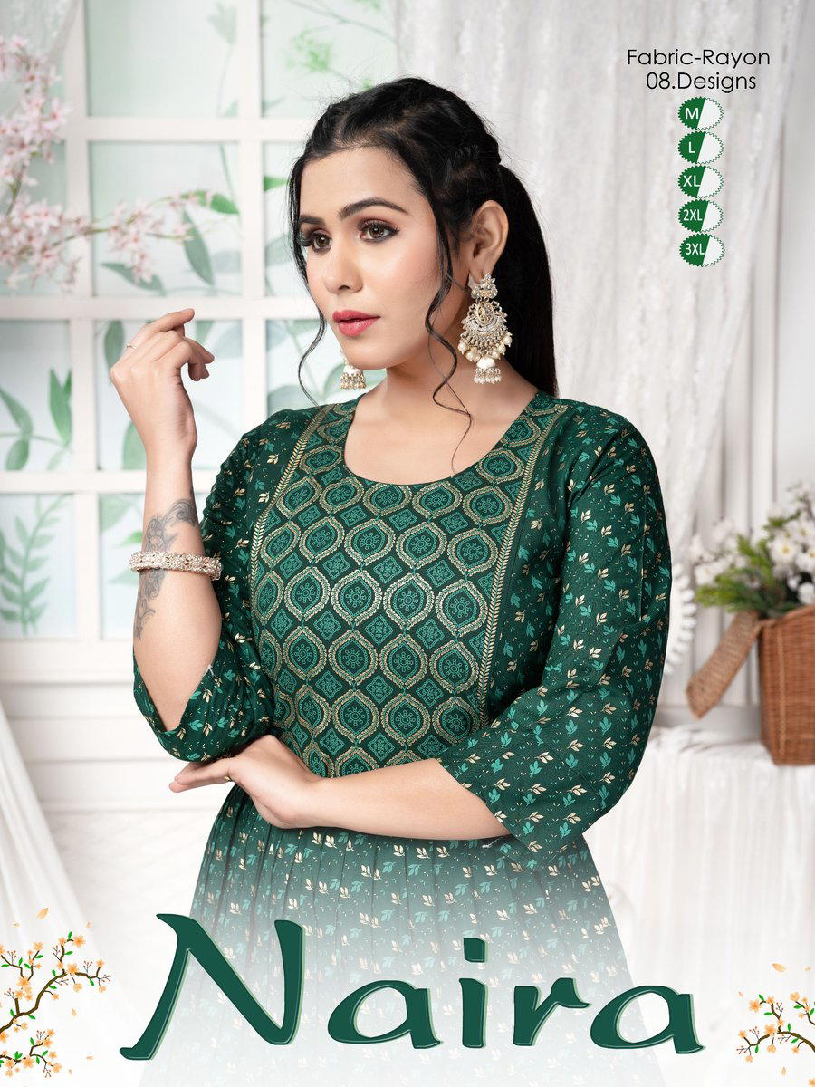 NAIRA VOL.1.0.2 BY FT DESIGNER RAYON PRINT KURTIS WHOLESALER IN INDIA 1