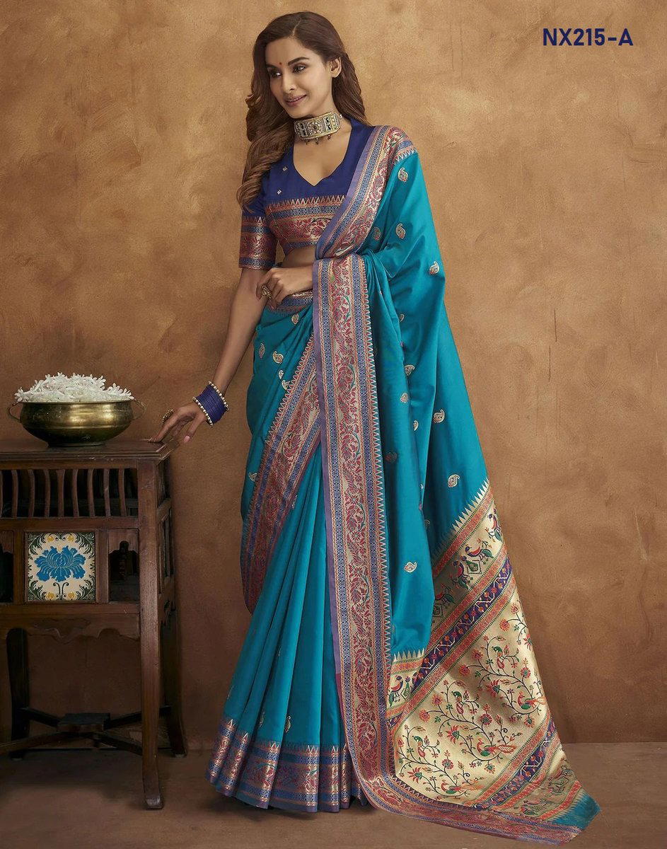 D.NO. NX215-A TO NX215-F BY MRUTI NX PETHANI SILK SAREE MANUFACTURER IN INDIA 1