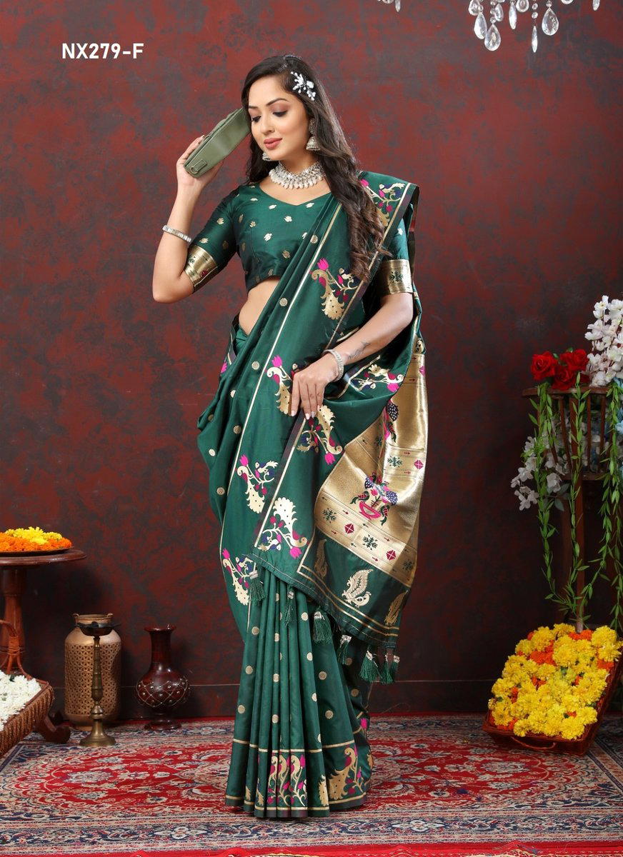 D.NO. NX279-A TO NX279-L BY MURTI NX PAITHANI SILK SAREE MANUFACTURER IN INDIA 1
