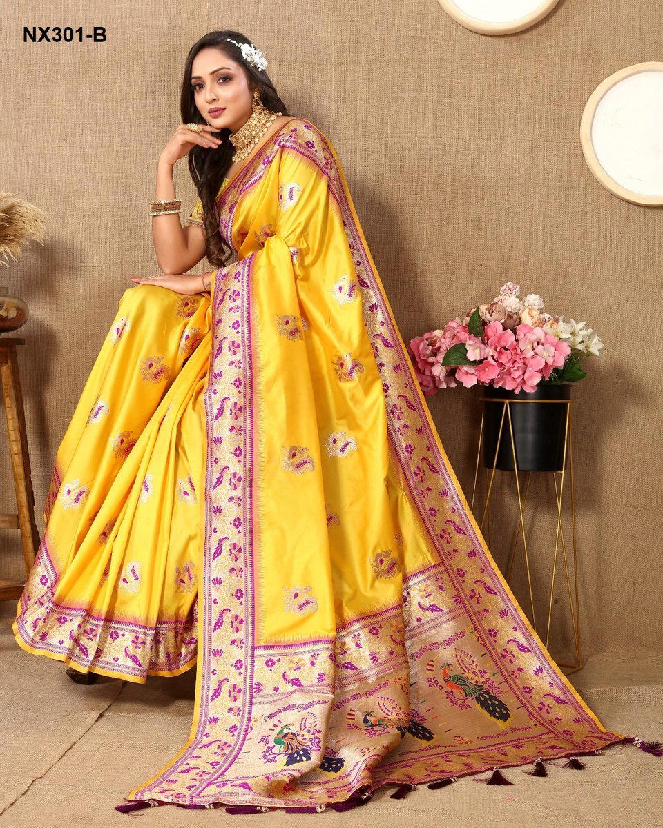 MURTI NX NX301-A TO NX301-J WEAVING SILK SAREE WHOLESALER IN INDIA 1