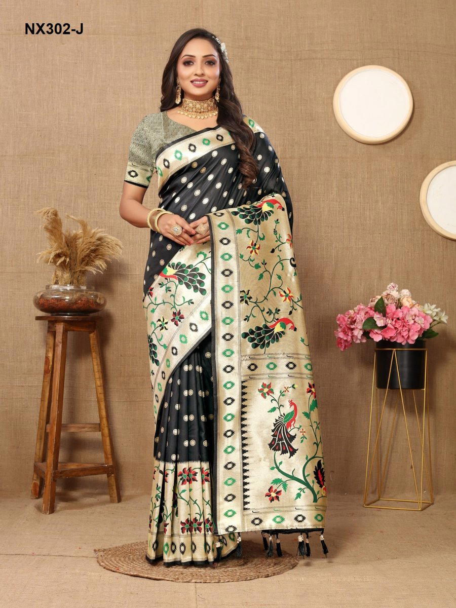 MURTI NX NX302-A TO NX302-J WEAVING SILK SAREE WHOLESALER IN INDIA 1