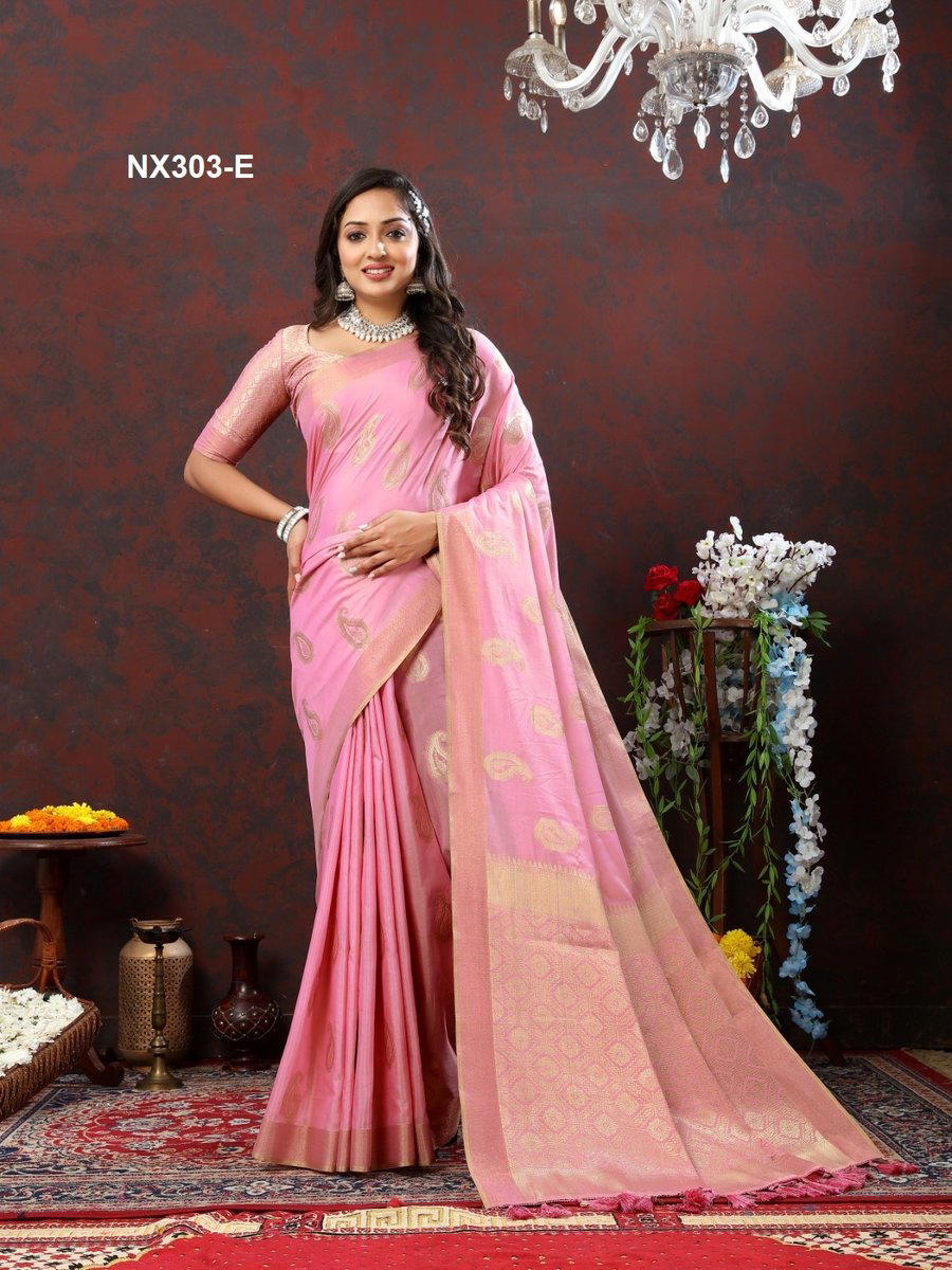D.NO. NX303-A TO NX303-F BY MURTI NX COTTON SILK SAREE MANUFACTURER IN INDIA 1