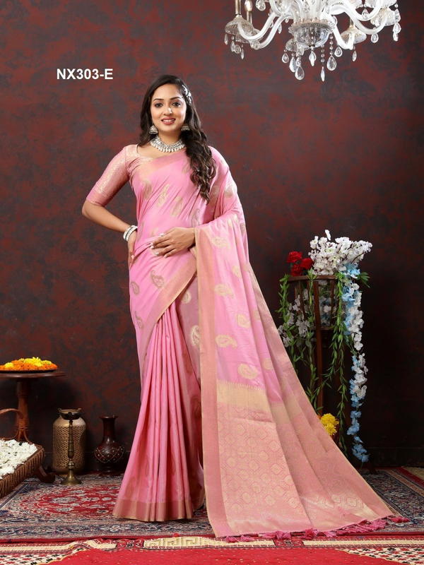 D.NO. NX303-A TO NX303-F BY MURTI NX COTTON SILK SAREE MANUFACTURER IN INDIA