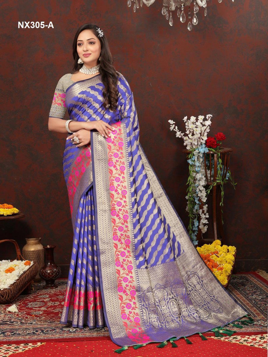 D.NO. NX305-A TO NX305-F BY MURTI NX SILK SAREE WHOLESALER IN INDIA 1