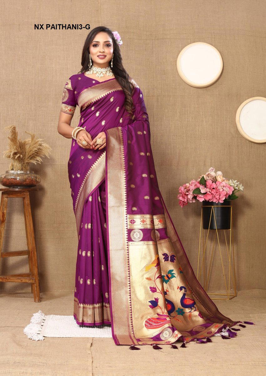D.NO. NXPAITHANI-3 COLOUR’S BY MURTI NX SILK SAREE WHOLESALER IN INDIA 1