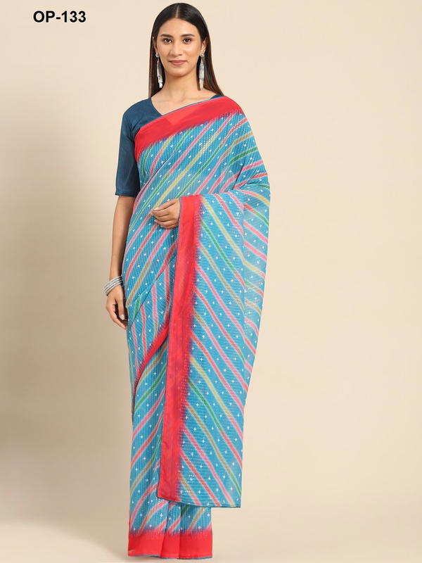D.NO. OP 133 BY LAXMINAM GEORGETTE SAREE WHOLESALER IN INDIA