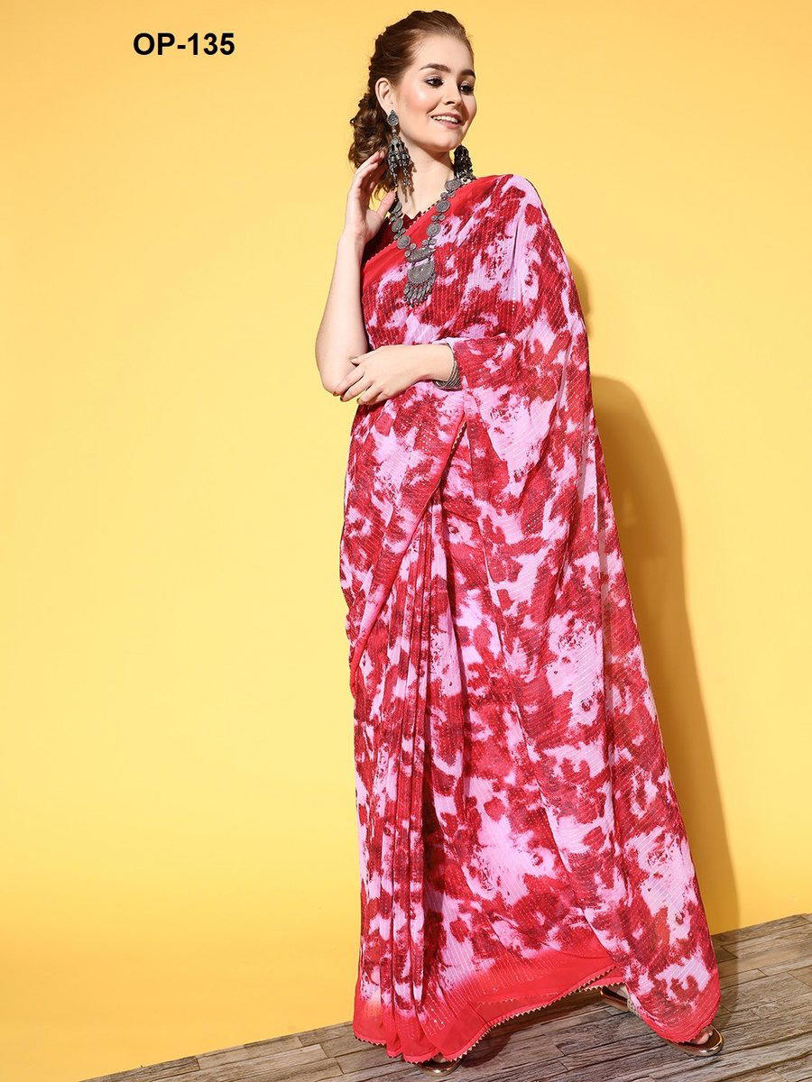 D.NO. OP 135 BY LAXMINAM GEORGETTE SAREE WHOLESALER IN INDIA 1