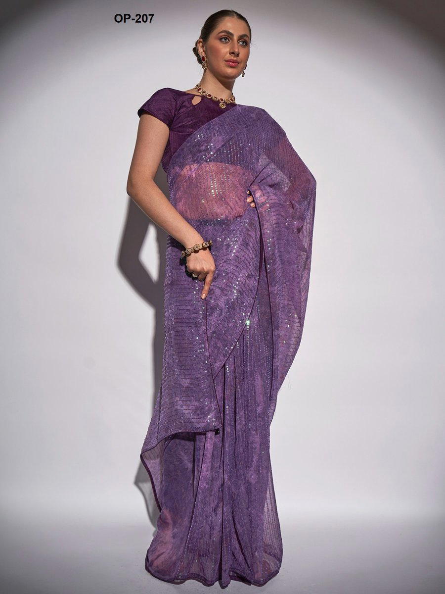 D.NO. OP 207 BY LAXMINAM GEORGETTE SAREE MANUFACTURER IN INDIA 1