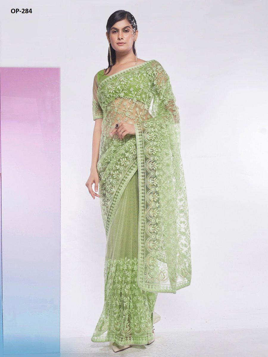 D.NO. OP 284 BY LAXMINAM SOFT NET SAREE MANUFACTURER IN INDIA 1